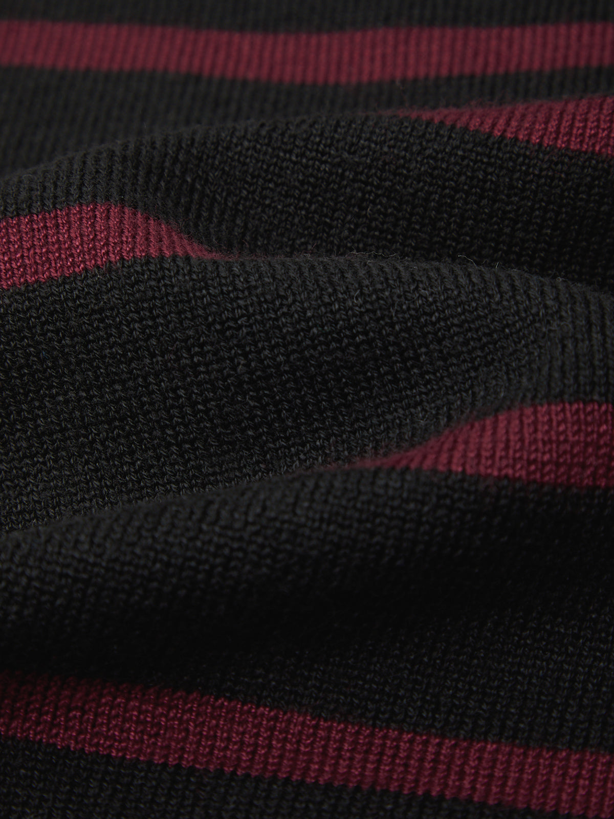Close-up of black and red striped fabric texture