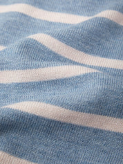 Close-up of blue and white striped fabric texture