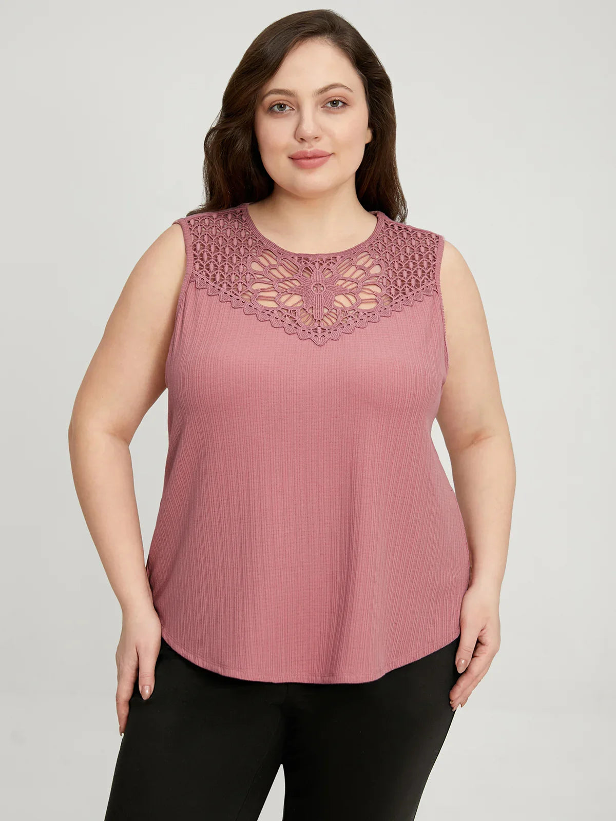 Plus Crochet Tank Top