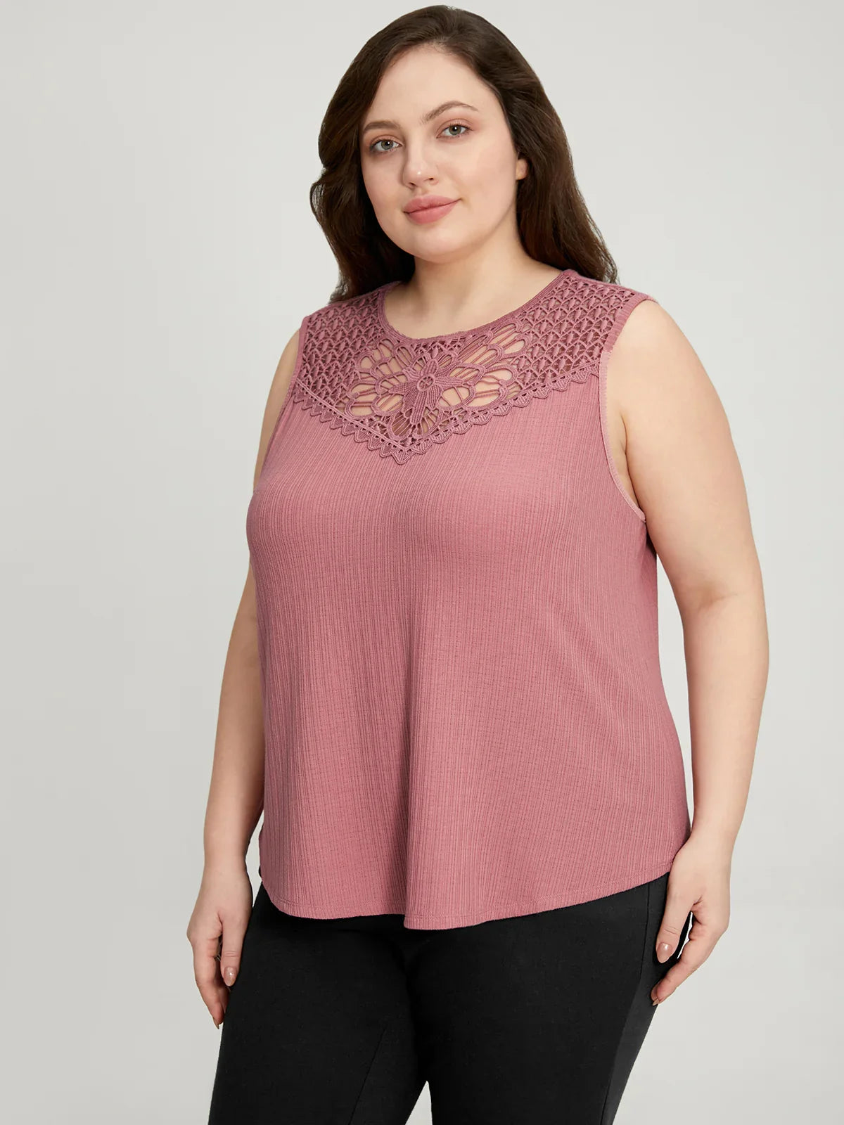 Plus Crochet Tank Top