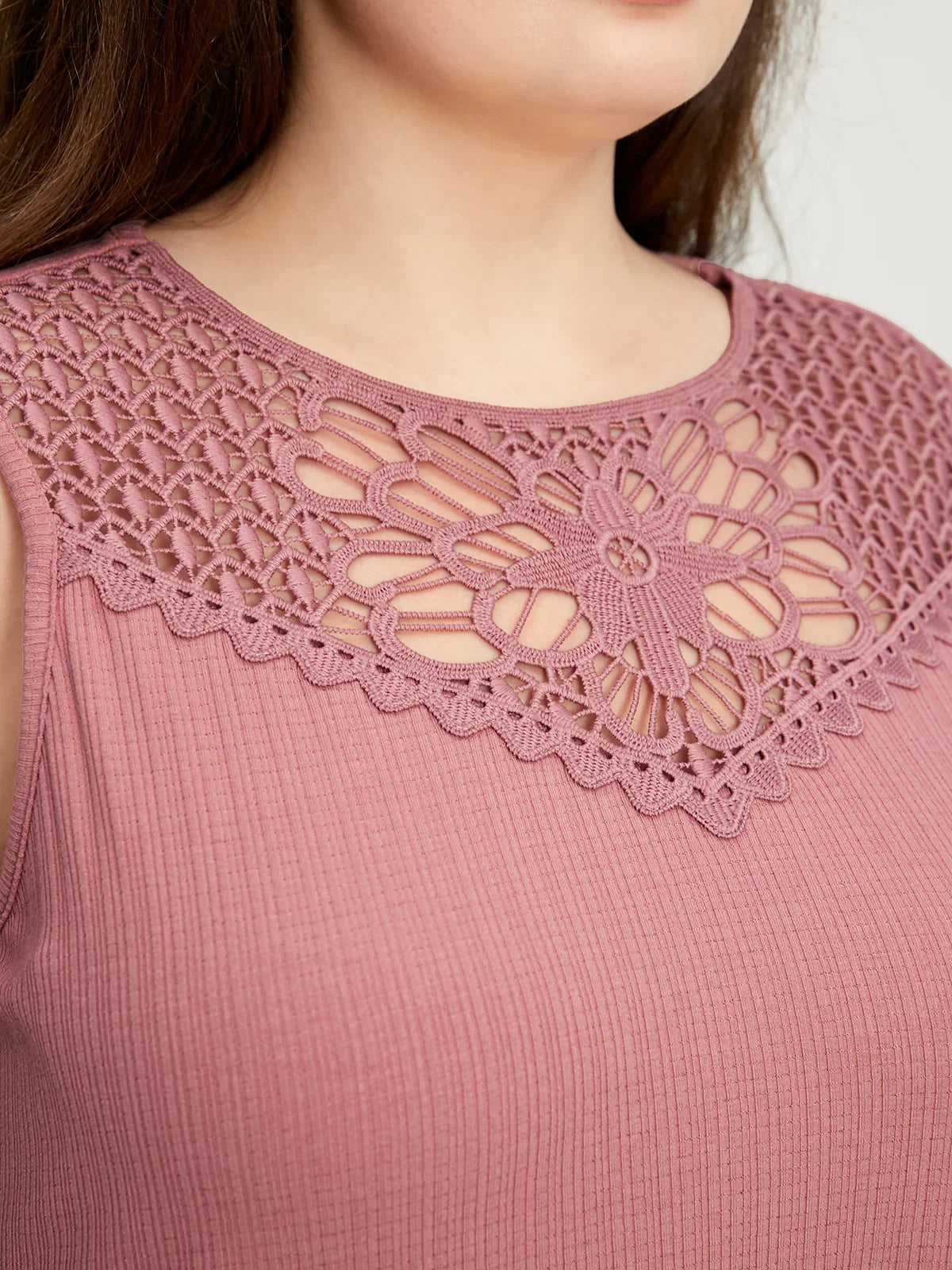 Plus Crochet Tank Top