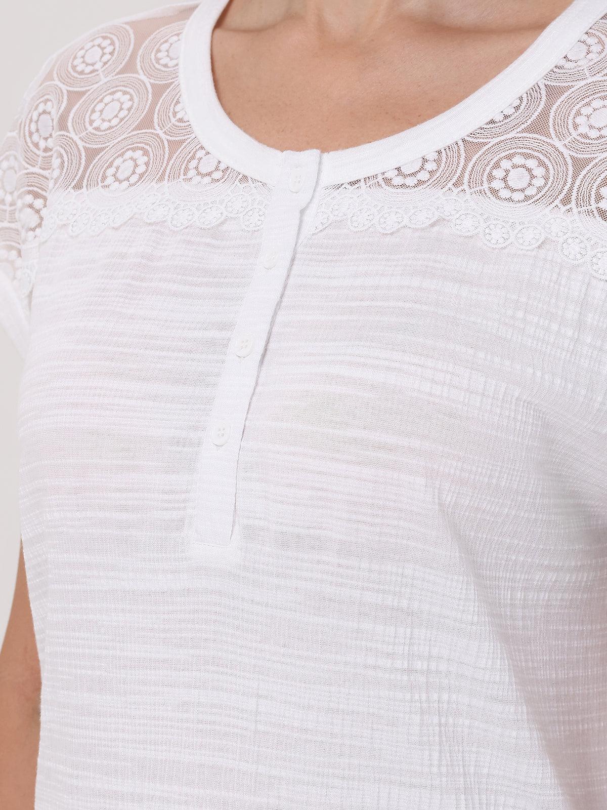 Lace Inset Dolman Sleeve Top