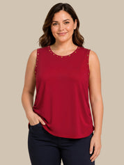 Plus Grommet Trim Tank Top