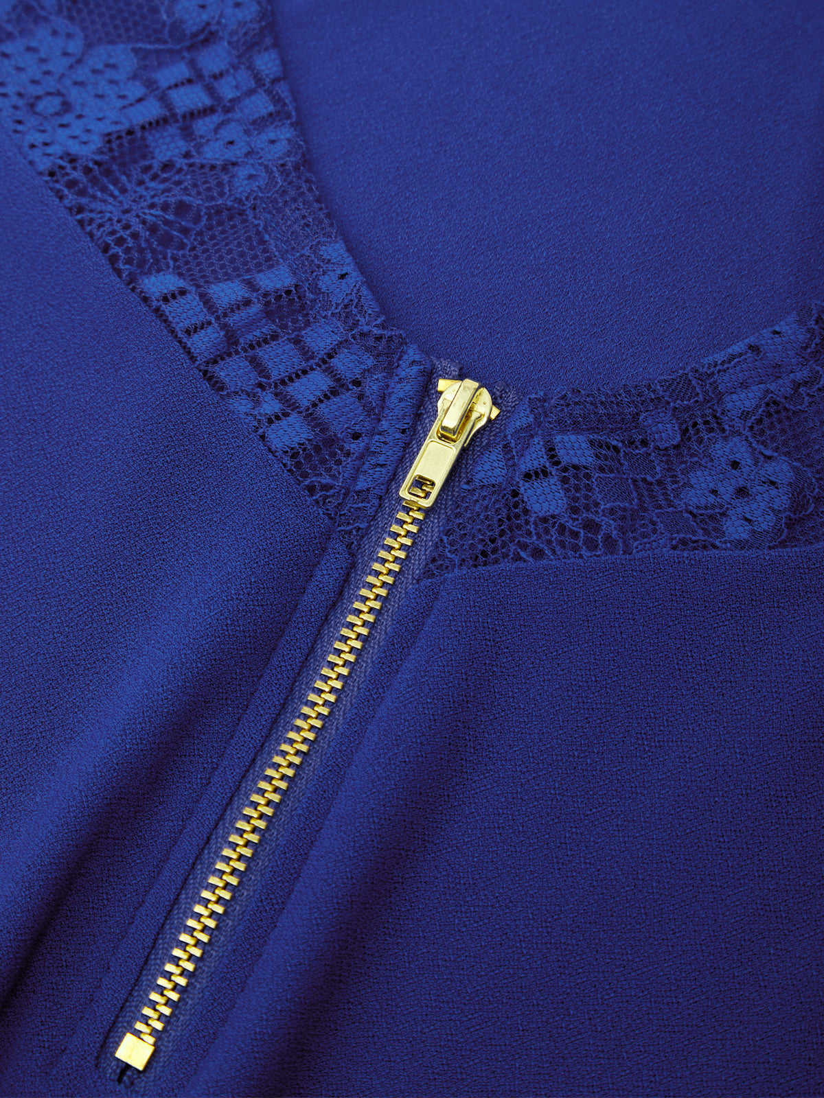 Plus Quarter Zip Lace Trim Dolman Cool Feel Top