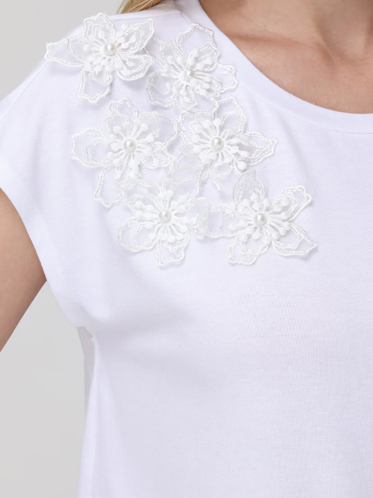Floral Embellishment Dolman Top