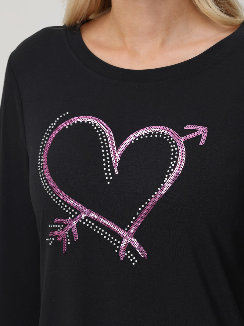 Sequin Heart Tee