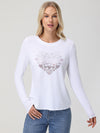 Ombre Hearts Rhinestone Tee