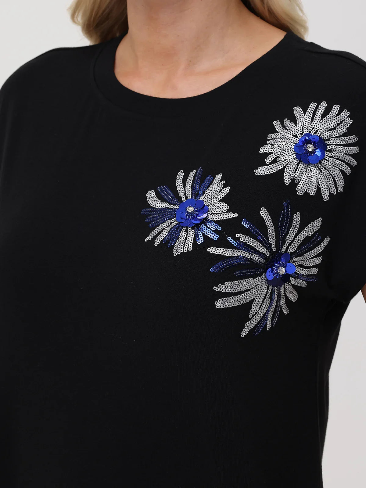 Floral Sequin Dolman Tee