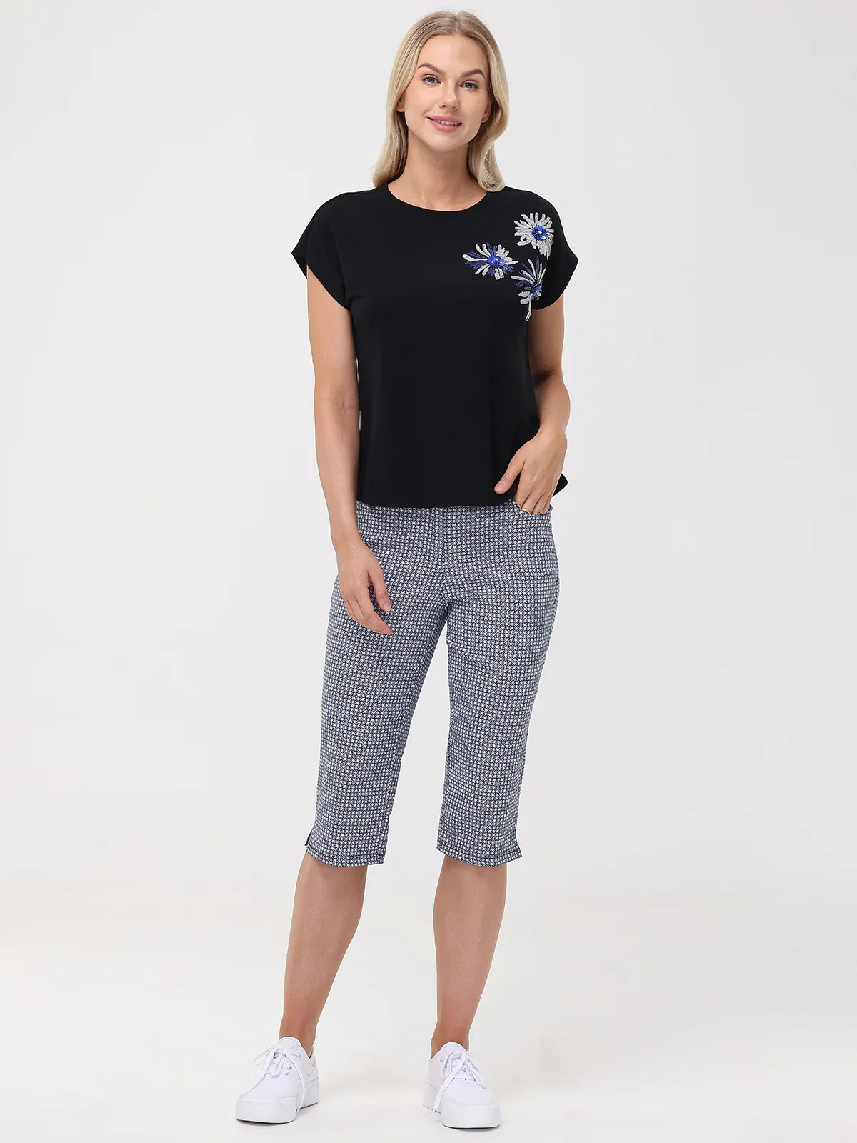 Floral Sequin Dolman Tee