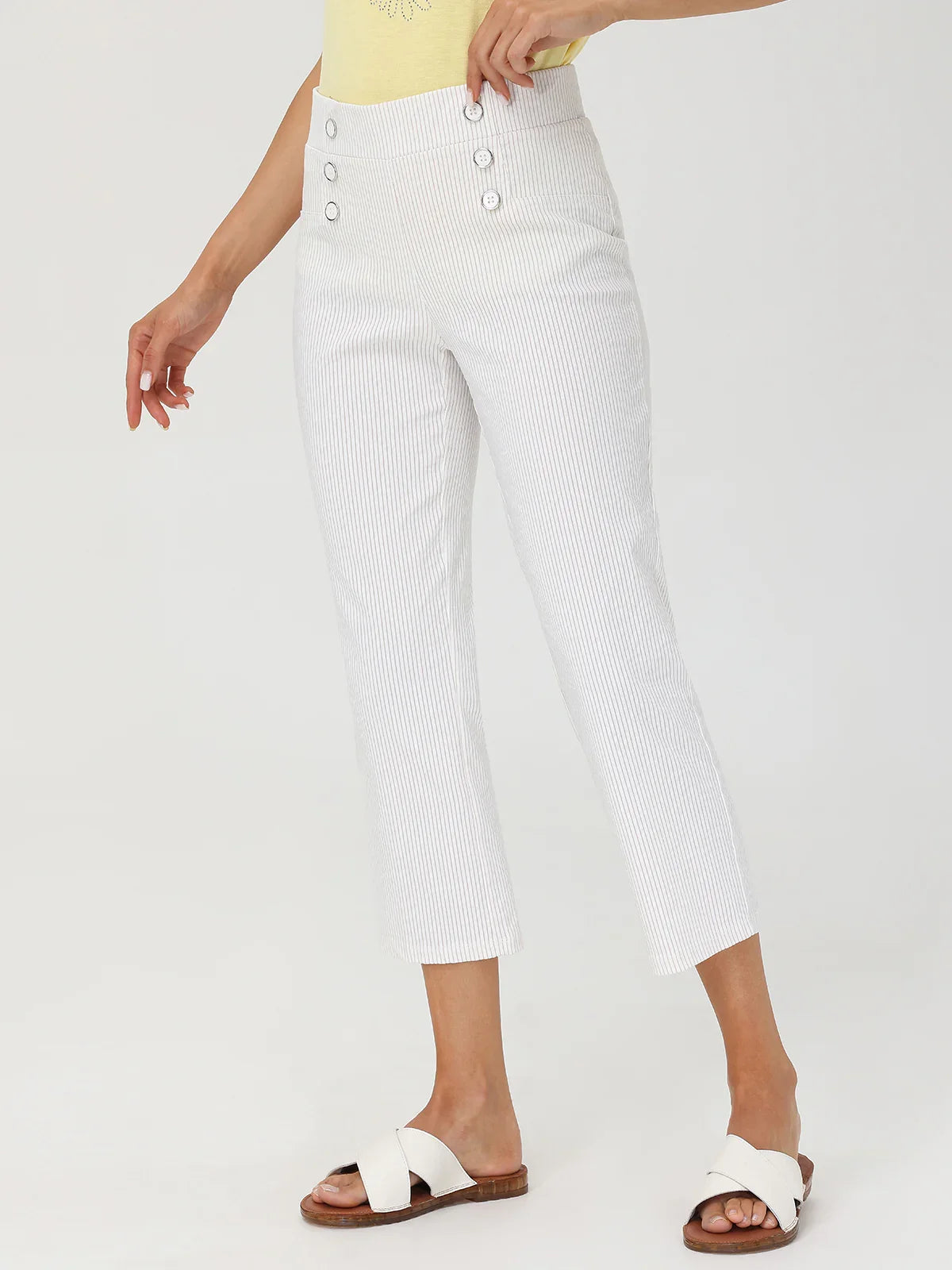 Sailor Button Capri Pants