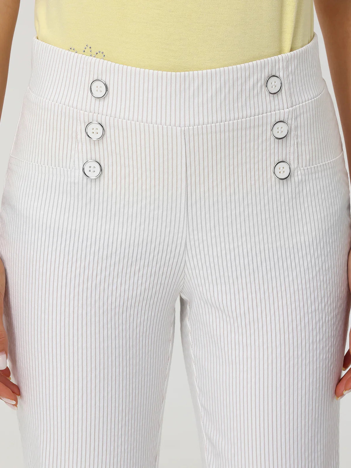 Sailor Button Capri Pants