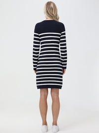 Stripe Button Up Sweater Dress