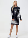 Stripe Button Up Sweater Dress