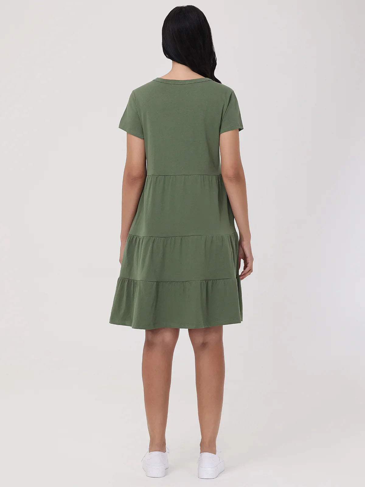 Short Sleeve Tiered Mini Dress