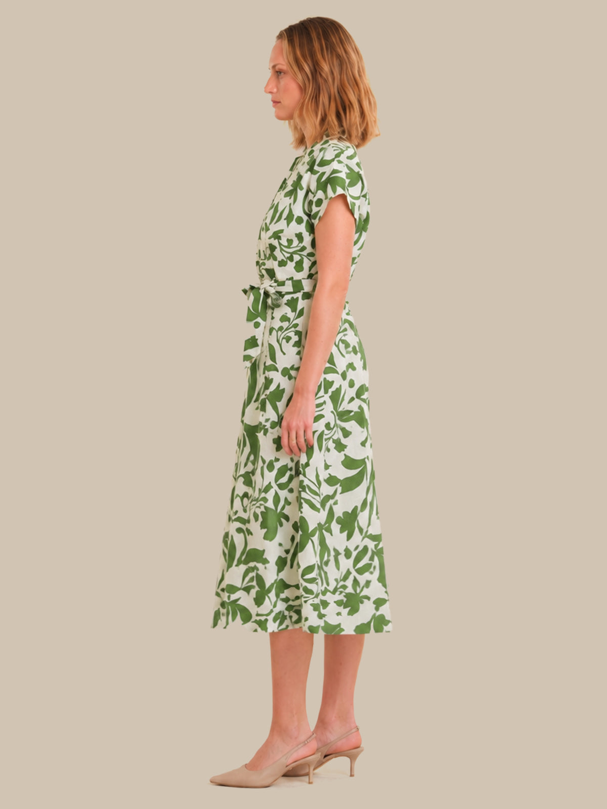 Tropical Print Wrap Dress