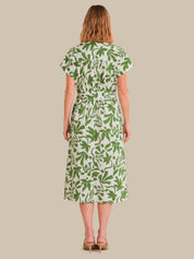 Tropical Print Wrap Dress