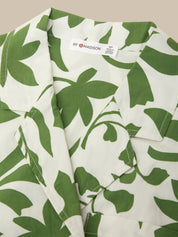 Tropical Print Wrap Dress