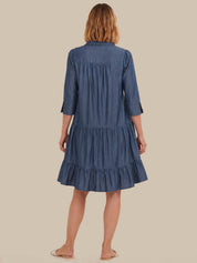 Denim Tiered Mini Dress