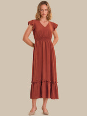 Flutter Sleeve Maxi Dress