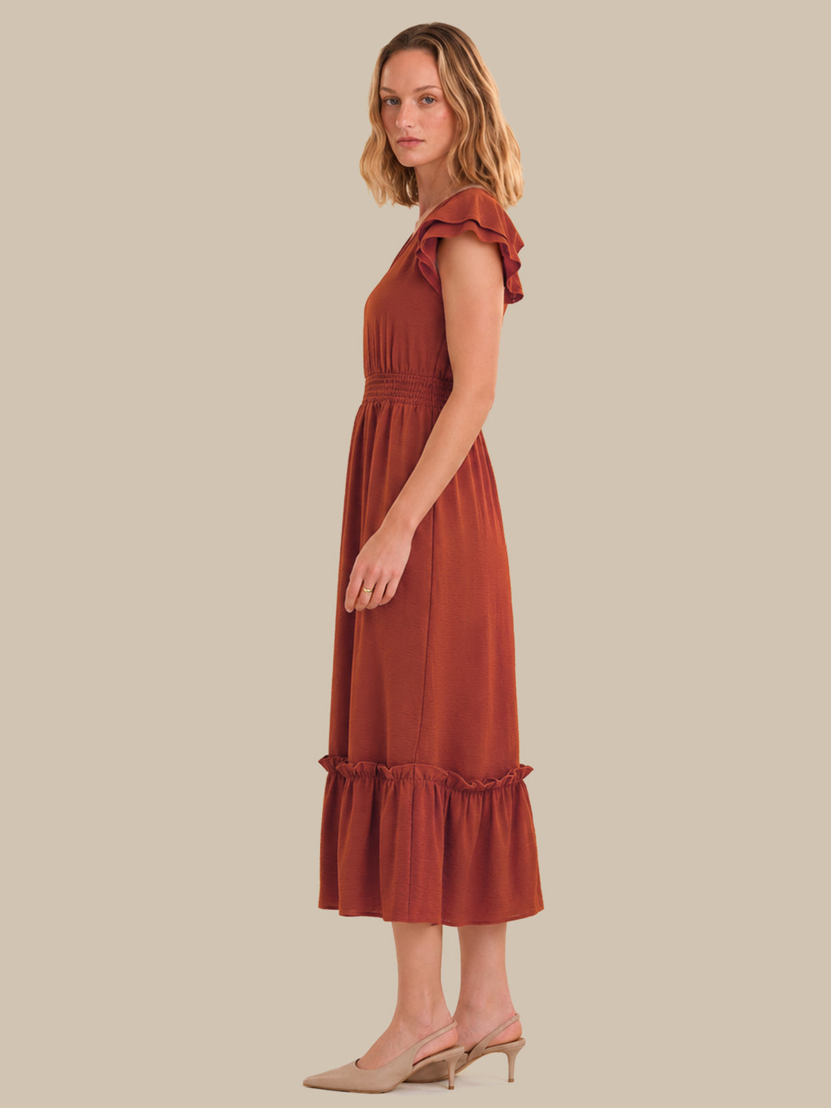Flutter Sleeve Maxi Dress