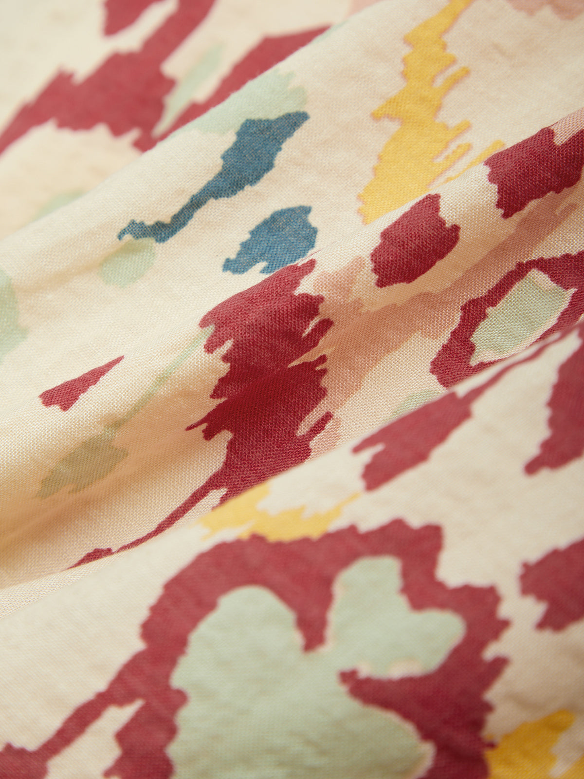 Close-up of fabric with abstract multicolor pattern