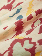 Close-up of fabric with abstract multicolor pattern
