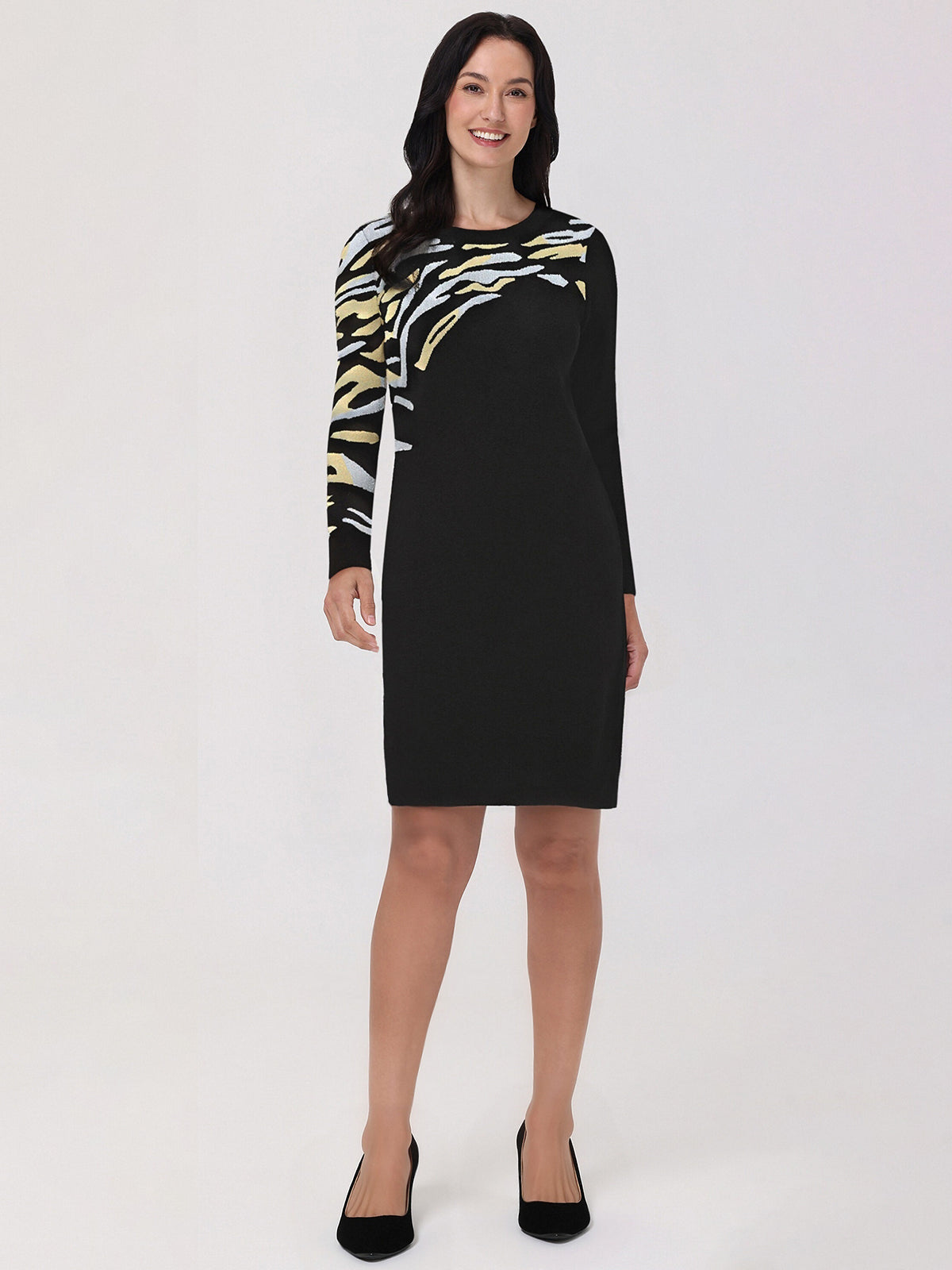 Animal Print Mini Knit Dress