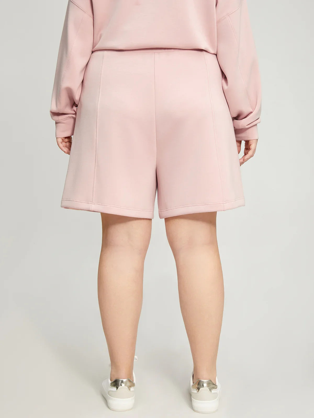 Plus Belted Pintuck Shorts