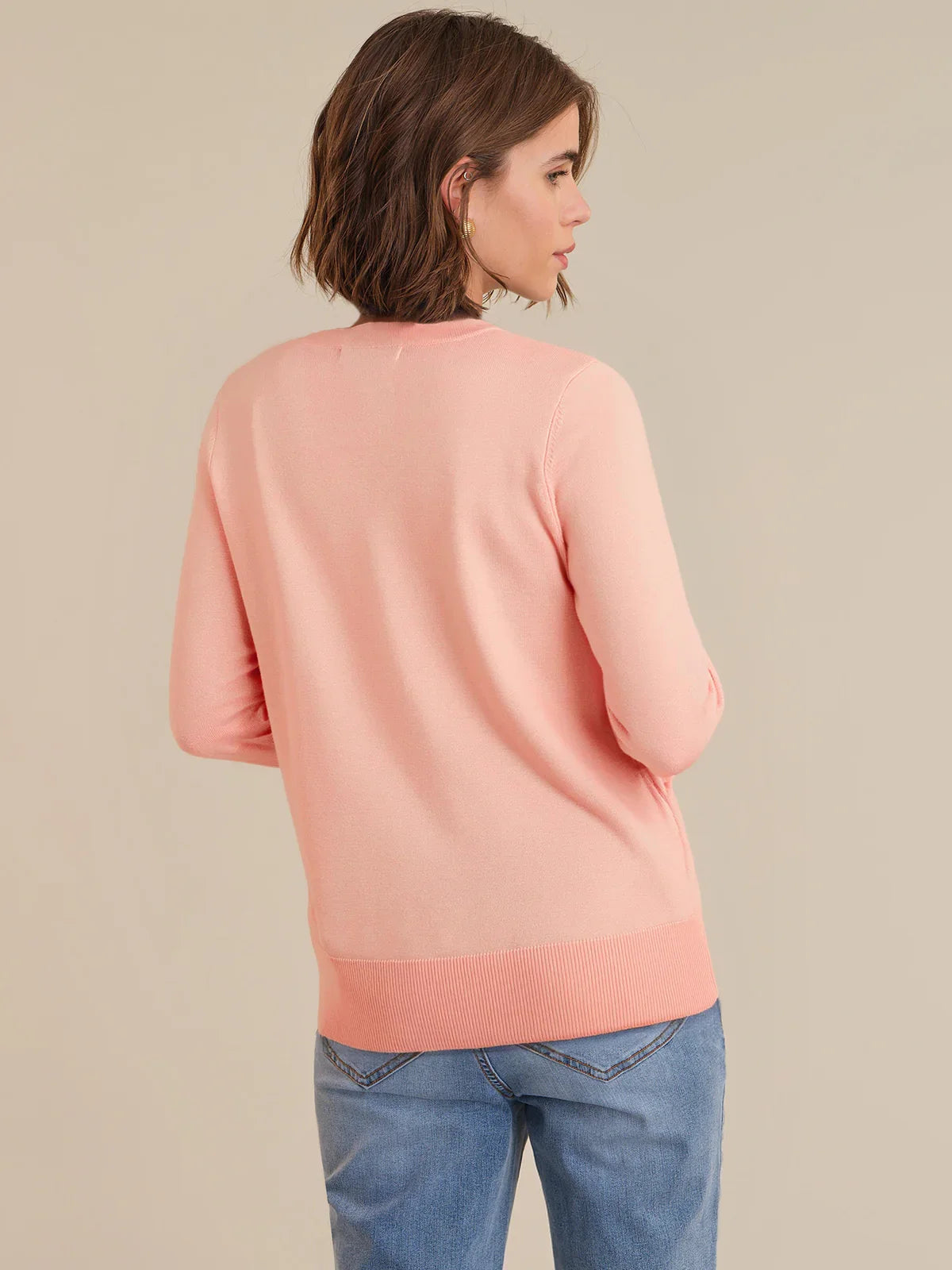 Scallop Rhinestone Embellished Cardigan
