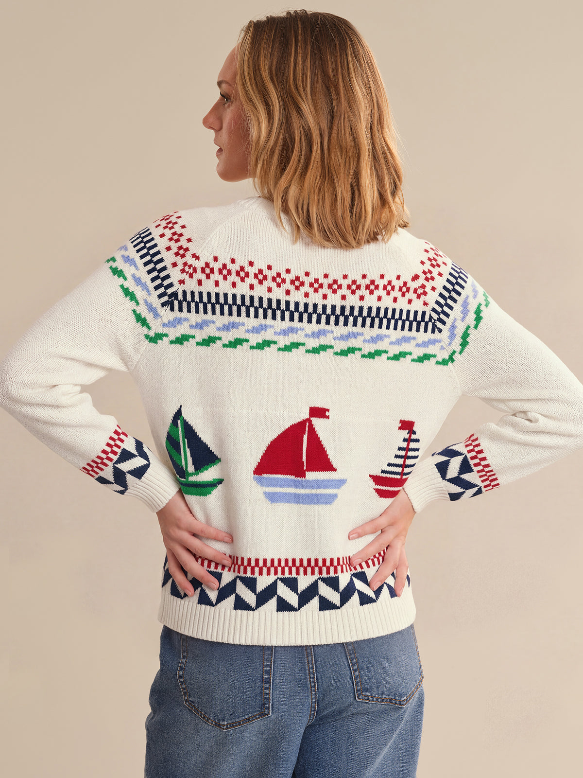 Sailboat Button Front Cardigan
