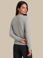 Textured Pointelle Crewneck Cardigan