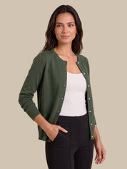 Bobble Stitch Button Front Cardigan