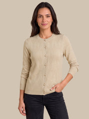 Geo Textured Crewneck Cardigan