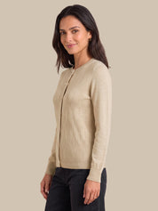 Geo Textured Crewneck Cardigan