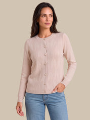 Geo Textured Crewneck Cardigan