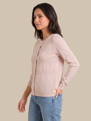 Geo Textured Crewneck Cardigan