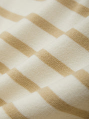 Close-up of beige and white striped fabric texture
