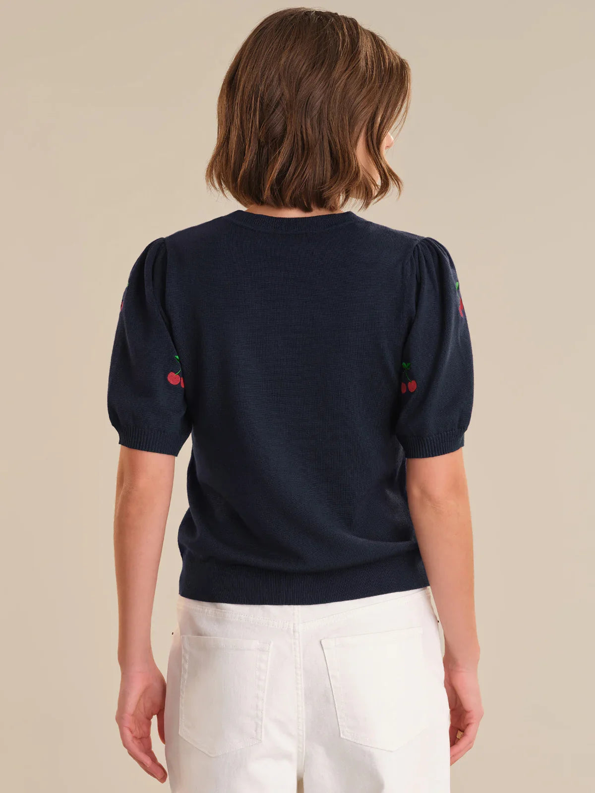 Cherry Embroidery Knit Pullover