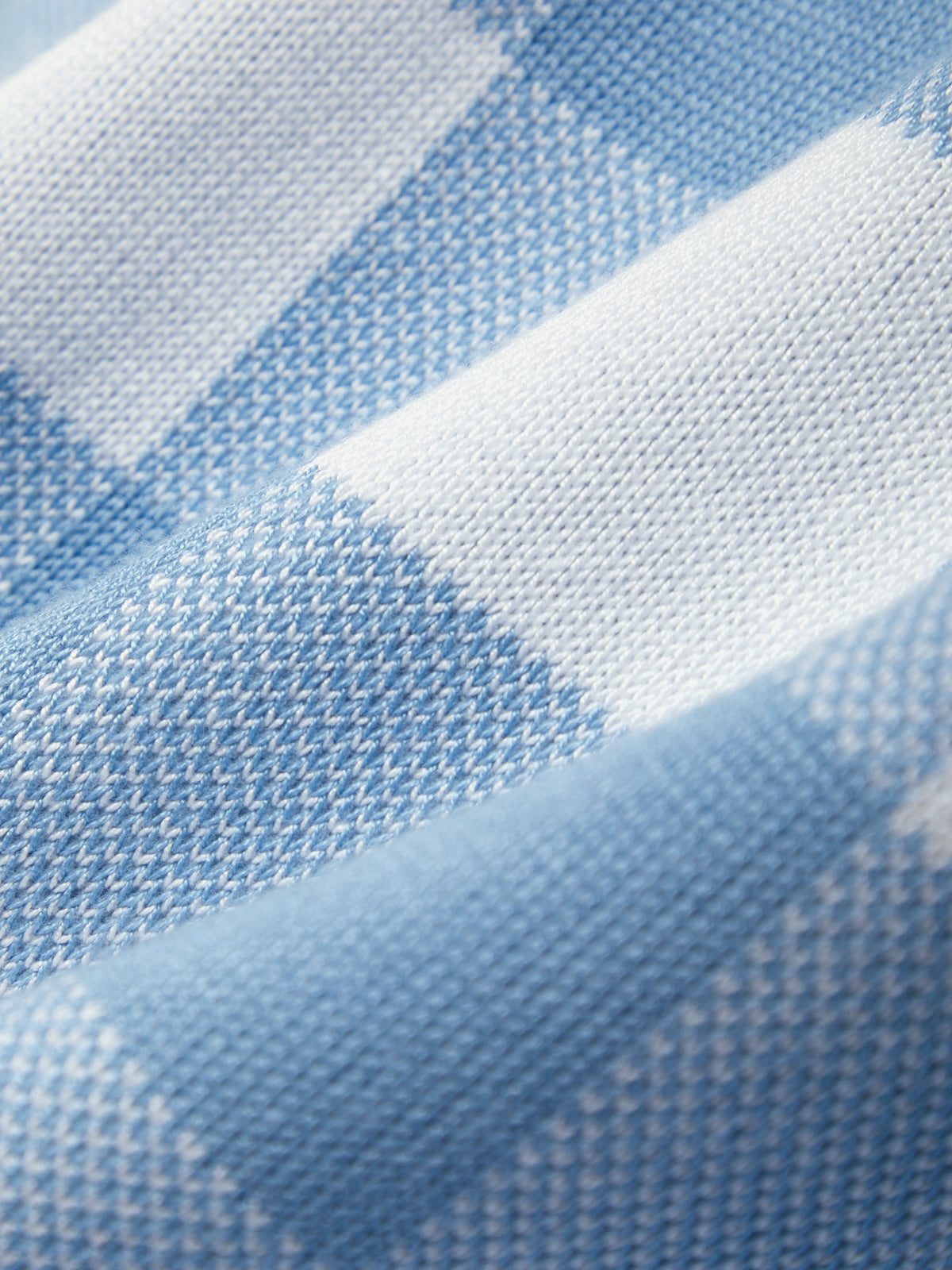 Close-up of blue and white checkered fabric