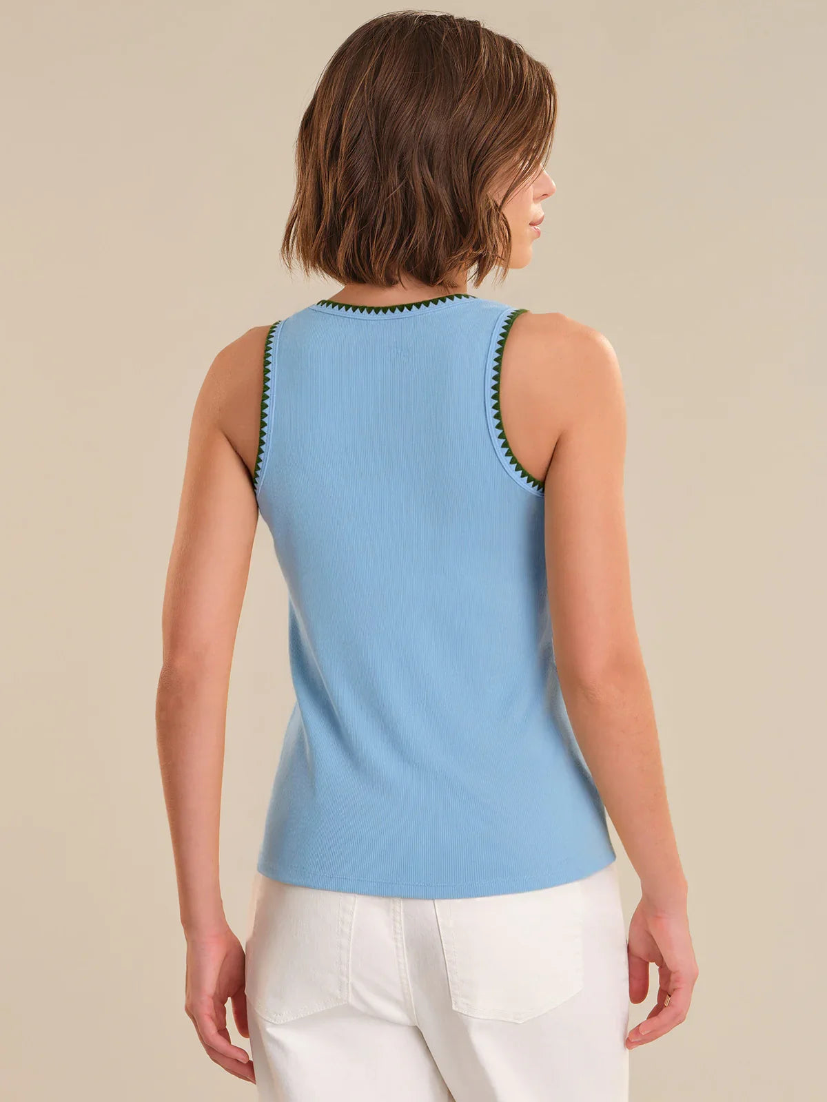 89th & Madison Whipstitch Embroidered Tank Top