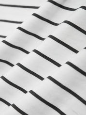Close-up of black and white striped fabric