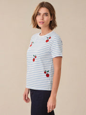 Embroidery Stripe Tee