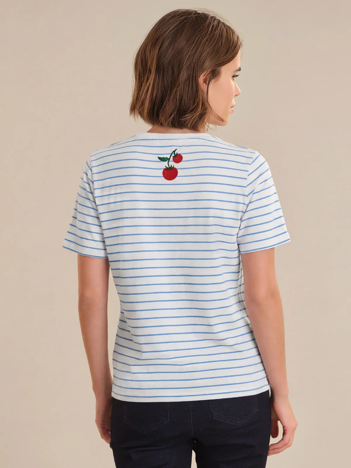 Embroidery Stripe Tee