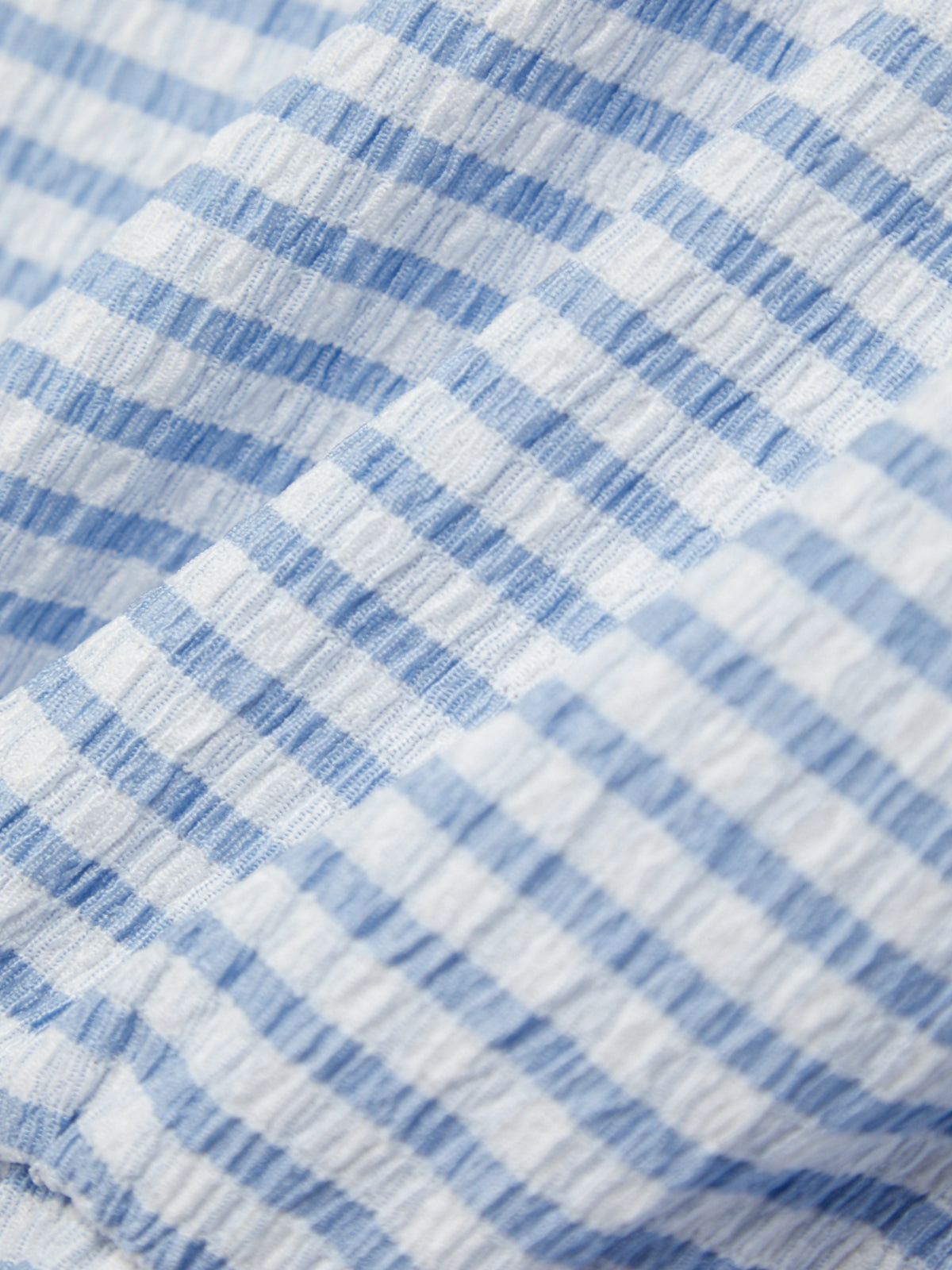 Close-up of blue and white checkered fabric