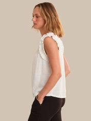 Lace Panel Sleeveless Top