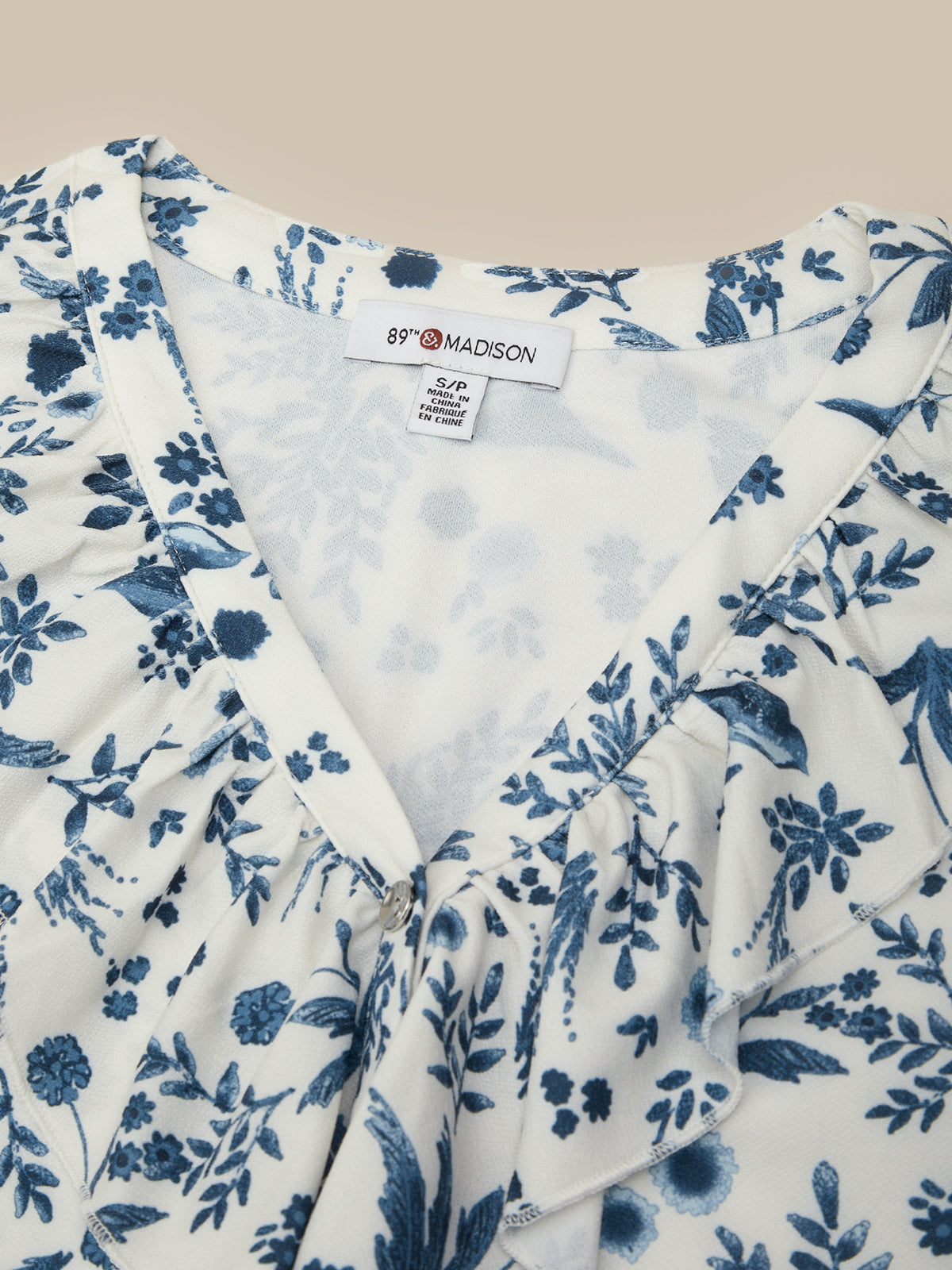 Floral Print Ruffle Blouse