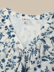 Floral Print Ruffle Blouse
