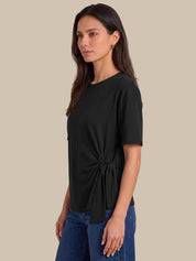 Side Tie Short Sleeve Top