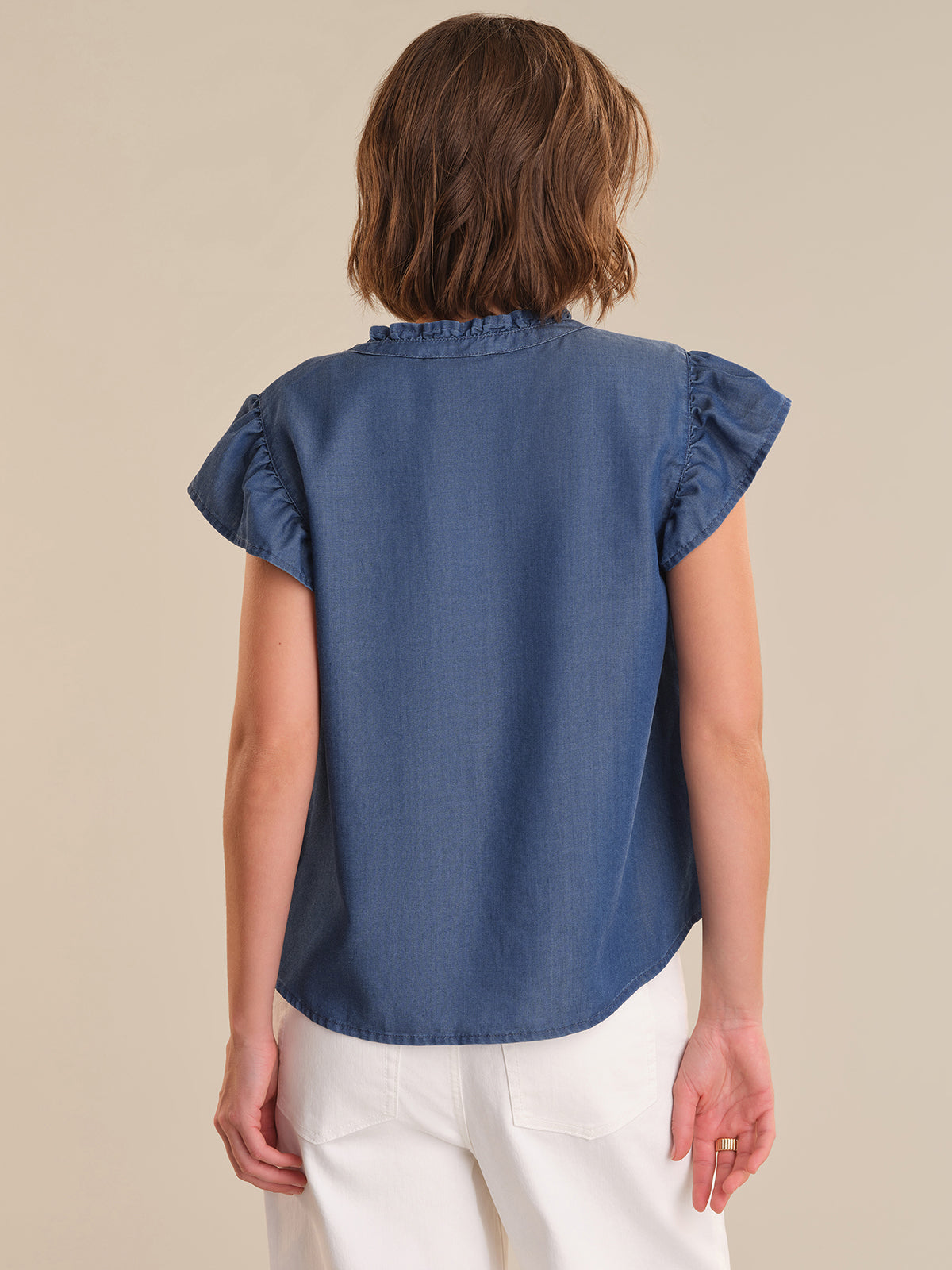 Flutter Sleeve Button Up Top