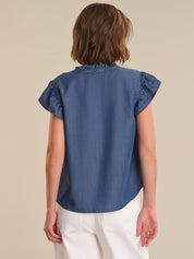 Flutter Sleeve Button Up Top